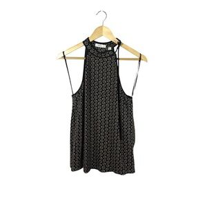 A.L.C. Women’s 100% Silk Tie Neck Sleeveless Floral Blouse Size 6